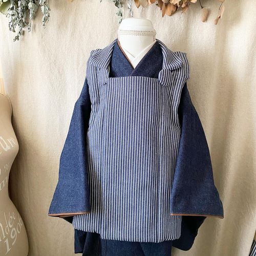 七五三着物 3歳 デニム着物 襦袢付き 子供服 cocoawaffle 通販