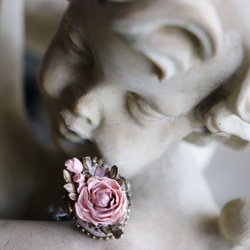 Pompadour　ポンパドゥール　　　ロココピンクのバラの指輪 10枚目の画像