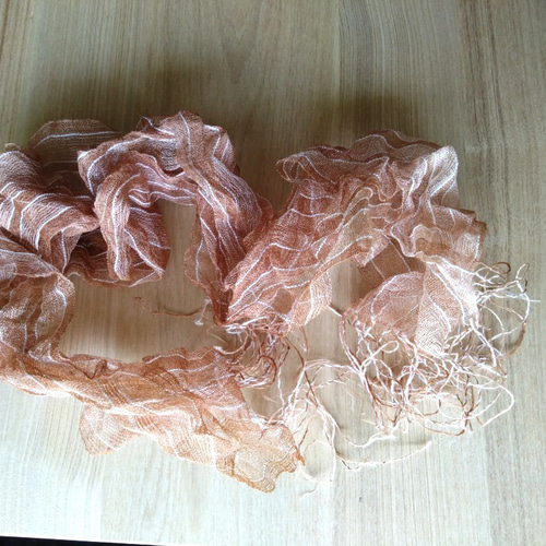 Sale 草木染手織り赤城の節糸のストール 紫外線カット シルク 草木染め