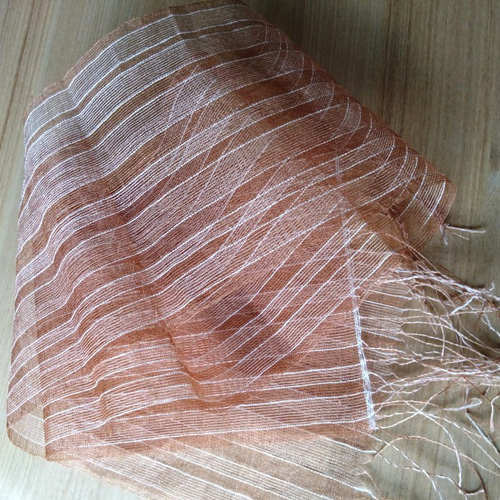 Sale 草木染手織り赤城の節糸のストール 紫外線カット シルク 草木染め