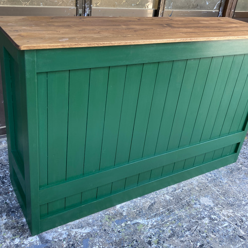 受注製作］☆ダークグリーン☆受付カウンターテーブル レジカウンター