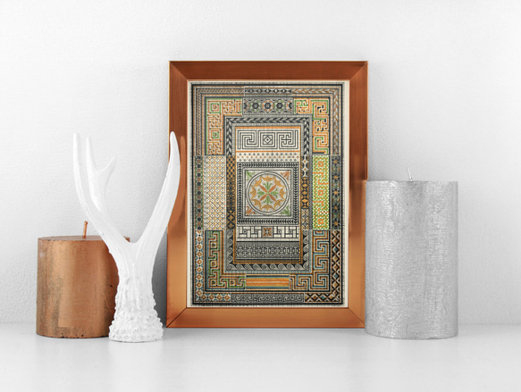 NO.477】エスニックな幾何学模様アートポスターモダンインテリア雑貨