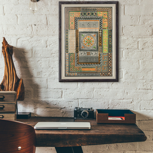 NO.477】エスニックな幾何学模様アートポスターモダンインテリア雑貨