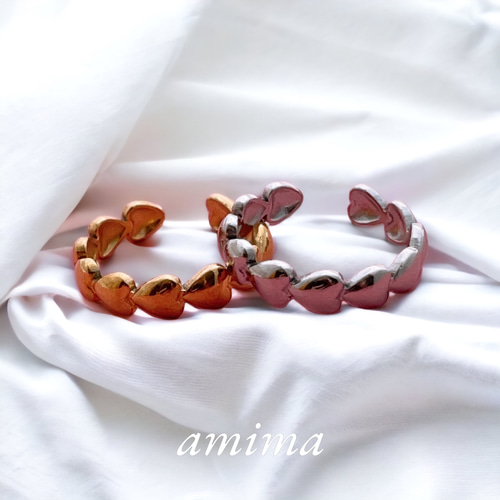 サージカルステンレス》ハートリング 指輪 金属アレルギー対応 18K