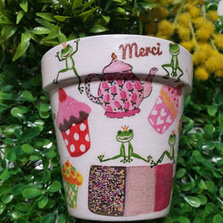 送料無料♡猫♡2号2.5号鉢♡2個セット♡リメイク鉢☆ガーデン雑貨