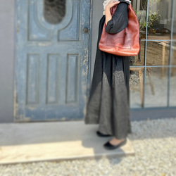 one shoulder bag　濃いブラウン✗黒　オイルシュリンクレザー 15枚目の画像