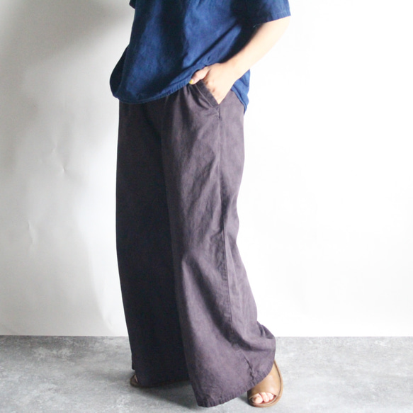A wide pants 扇子ver0.2 /草木染めワイドパンツ〔3colors〕 15枚目の画像