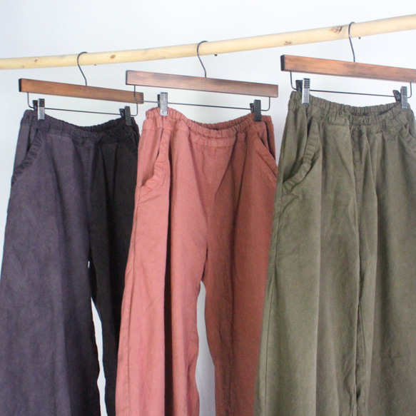 A wide pants 扇子ver0.2 /草木染めワイドパンツ〔3colors〕 1枚目の画像