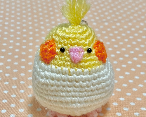 【あみぐるみ】 オカメインコのキーホルダーストラップ 5cef65560cff026562f8cd5d36ced4
