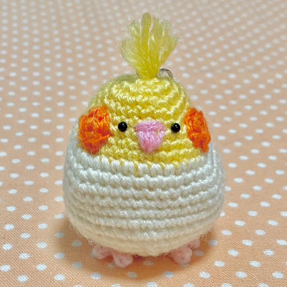 【あみぐるみ】 オカメインコのキーホルダーストラップ オカメインコあみぐるみストラップ あみぐるみ あおとまとま 通販