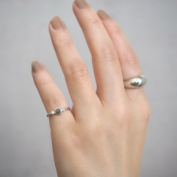 Natural Diamond ring -ナチュラルダイヤモンド ピンキーリング 1点もの 天然石リング シンプル- 6枚目の画像