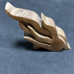 木製置物　ファイヤー　木彫り　ハンドメイド　インテリア　雑貨 2枚目の画像