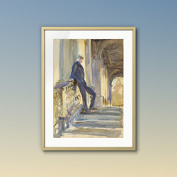 "ネヴィル・ウィルキンソン卿"水彩モダンアートポスター 人物画　インテリアやプレゼントにどうぞ。 1枚目の画像