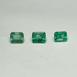 一点もの k18 Emerald Trio Emerald cut リング/ 受注制作 6枚目の画像