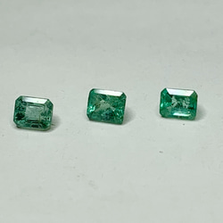 一点もの k18 Emerald Trio Emerald cut リング/ 受注制作 9枚目の画像