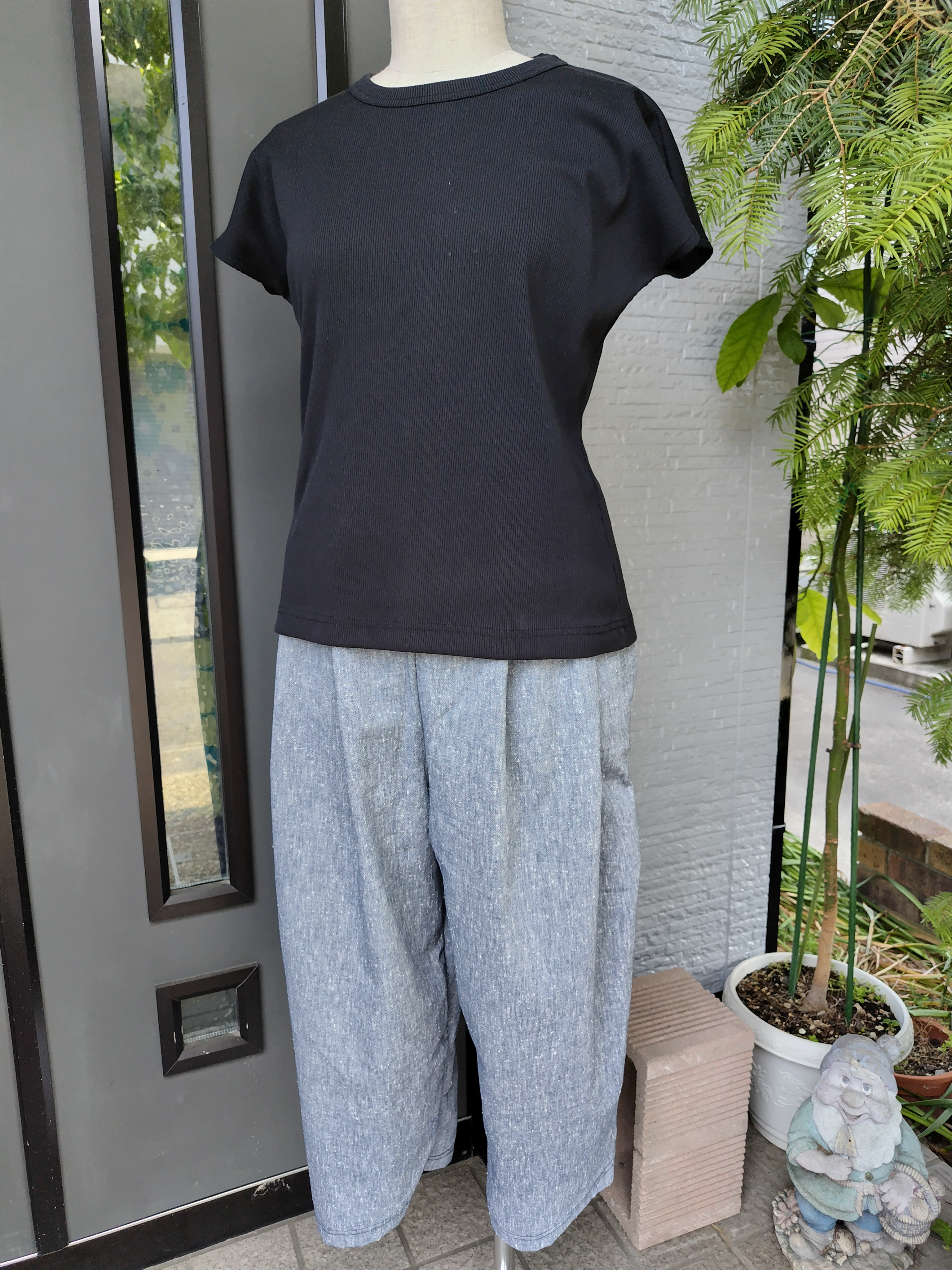 重さ２５０㌘以下/新潟県見附産ネップタンガリー使用の楽ちんゆったりサルエルパンツ