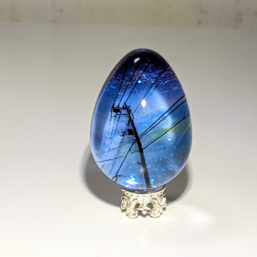 5000で送料無料】空レジン《夜空のたまご/電柱・サファイア》レジン