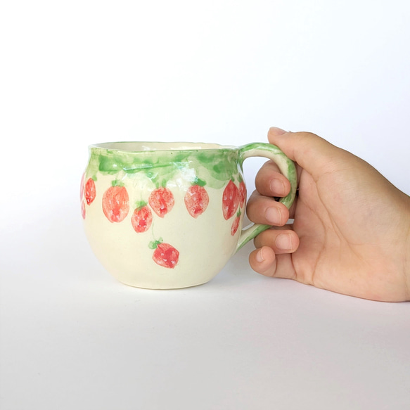 イチゴモチーフコーヒーカップ コーヒーカップ いちご 手びねり マグカップ しののめラボ 通販