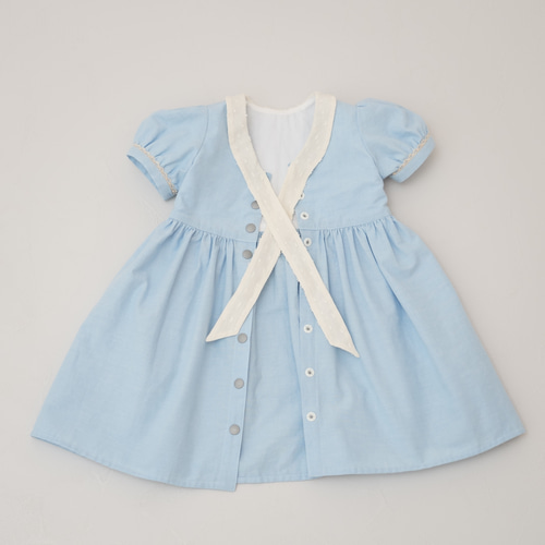 子供服 女の子ワンピース【size90㎝】ボウタイワンピース 前あき  