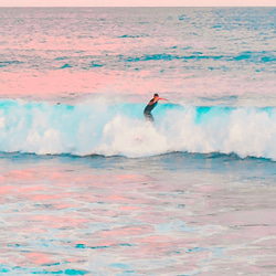アートポスター 海景画 夕焼け 波 ビーチアート サーフィン パステルピンク リゾート ナチュラルインテリア 5089 7枚目の画像