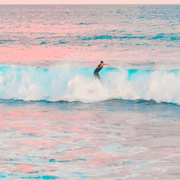 アートポスター 海景画 夕焼け 波 ビーチアート サーフィン パステルピンク リゾート ナチュラルインテリア 5089 7枚目の画像