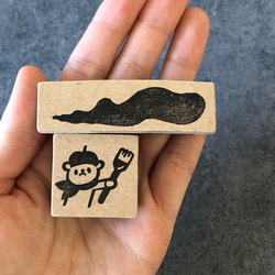 新作⭐︎ぼくは芸術家　くま　消しゴムはんこ　eraser stamp 3枚目の画像