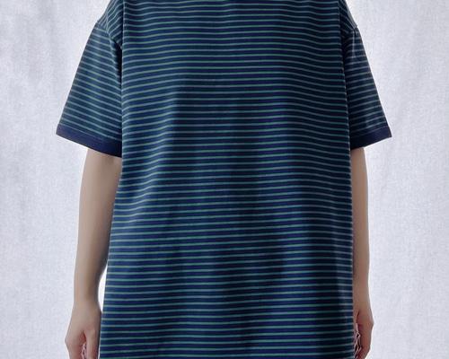 ボーダーズ　Tシャツ　ネイビー　36 ボーダーズ Tシャツ ネイビー 36 COTTON BORDER KNIT T-SHIRT