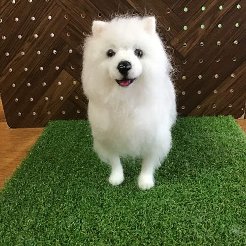 【羊毛フェルト】サモエド 犬 羊毛フェルトでサモエド作ってみた#羊毛フェルト #ハンドメイド