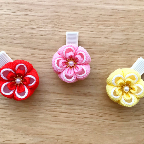つまみ細工 髪飾り ヘアクリップ 滑り止め 初節句 ひな祭り つまみ細工 ベビーヘアクリップ ひな祭り 初節句 お正月 七五三 髪飾り