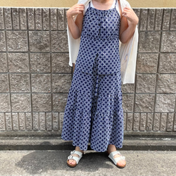 着物リメイクワンピース/紬・グレー地白柄 ワンピース Futari