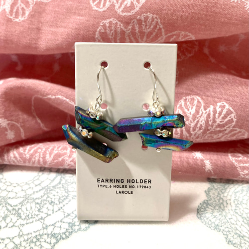 274» 天然石*虹色の氷柱ピアス ピアス（フック・チェーン） 凛