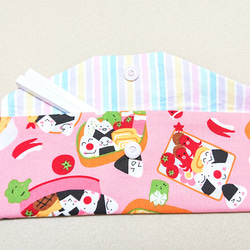 Mサイズ☆彡 端っこ黒ずみ バイバイ！【布のお箸入れ】*おにぎり*お弁当*Pink * 3枚目の画像