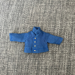 オビツ11 上質な麻の長袖シャツ　スタンドカラー　blue 1枚目の画像