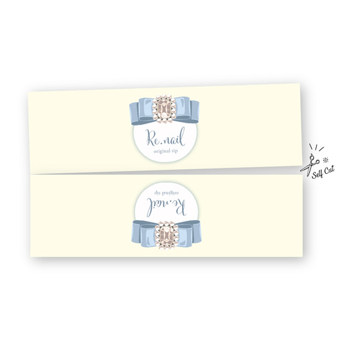 名刺ショップカードアクセサリー台紙ネイルチップポイントカード】R／名入れオーダー リボン 推し 地雷 量産 可愛い♥︎アクセサリー台紙 名刺 ショップ