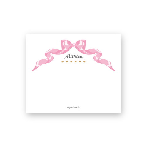 リボン♡可愛い】ネイルチップ台紙 アクセ台紙 名刺 ショップカード