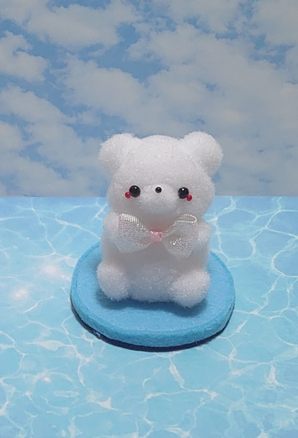 pon pon Friends♥しろくまさん୨୧キラキラ桃色リボン୨୧ その他置物