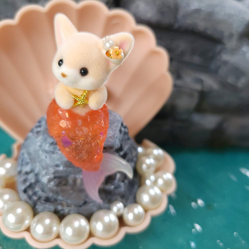 シルバニアファミリー ちいさい赤ちゃん服 人魚姫 オレンジ