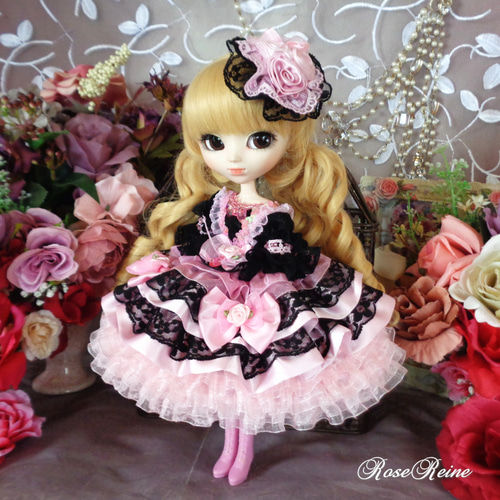 ロリータロマンス 優美なローズピンクの妖精 オーバーフリルドールドレス豪華4P ロリータロマンス ローズピンクのシンフォニー 優美な