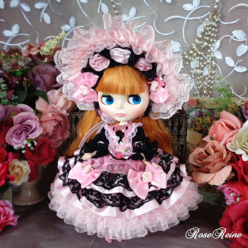 オリジナルlolita doll感 ブラックロリータワンピースセット L279  