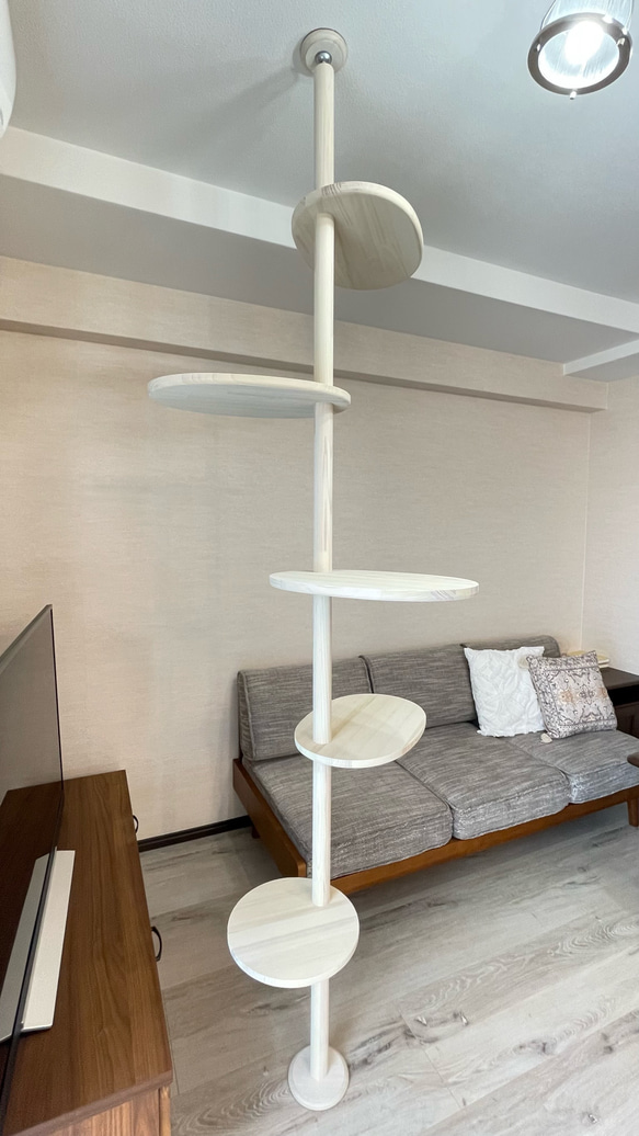 インテリアにとけこむ　おしゃれな　ウッディ　キャットタワー　リニューアル!　２００cm〜３００cm対応可能！ 