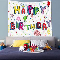 タペストリー　誕生日　バースデー　パーティー　お祝い　装飾 飾り 壁飾り 写真背景 フォトブース 1枚目の画像