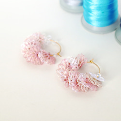 OYA Tatting lace earrings [MILEFEUILLE] Cotton Candy 第1張的照片