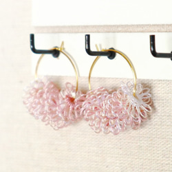 OYA Tatting lace earrings [MILEFEUILLE] Cotton Candy 第3張的照片