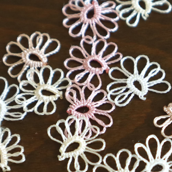 OYA Tatting lace earrings [MILEFEUILLE] Cotton Candy 第5張的照片