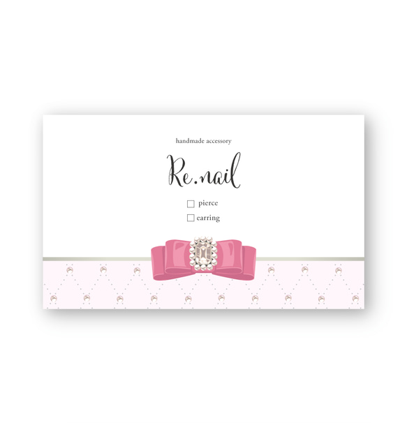 S-234★ショップカード／名刺／ネイルチップ台紙　オーダー／アクセサリー台紙 リボン 推し 地雷 量産 可愛い♥︎アクセサリー台紙 名刺 ショップ