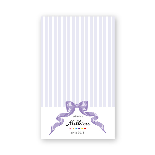 リボン♥︎アクセサリー台紙 名刺 ショップカード ネイルチップ台紙