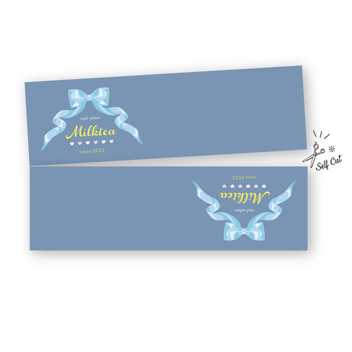 リボン♥︎アクセサリー台紙 名刺 ショップカード ネイルチップ台紙