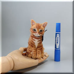 羊毛フェルト　猫　茶トラ猫さん　手のひらサイズ　チャトラ　ねこ　ネコ　猫フィギュア 3枚目の画像
