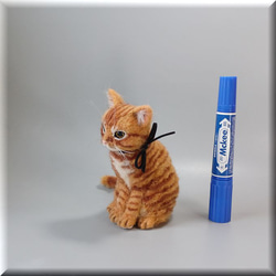 羊毛フェルト　猫　茶トラ猫さん　手のひらサイズ　チャトラ　ねこ　ネコ　猫フィギュア 10枚目の画像