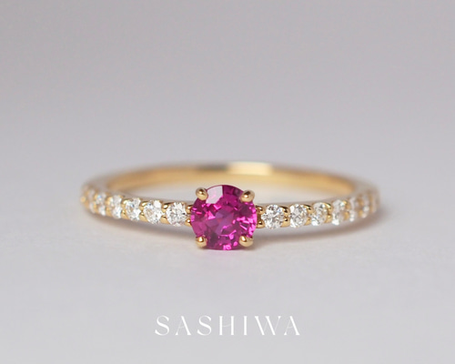ルビーダイヤモンドリング ルビーダイヤモンドリング k18 11号 高品質ダイヤモンドを使用した